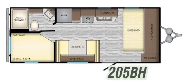 CrossRoads Zinger Lite 205BH floor plan