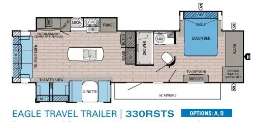 2018 Jayco Eagle 330RSTS - Floor plan