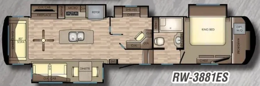 CrossRoads Redwood 3881ES floor plan