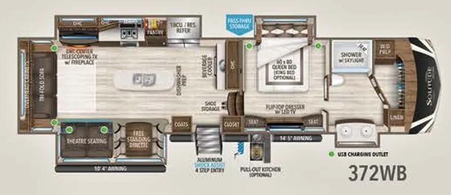Grand Design Solitude 372WB-R floor plan