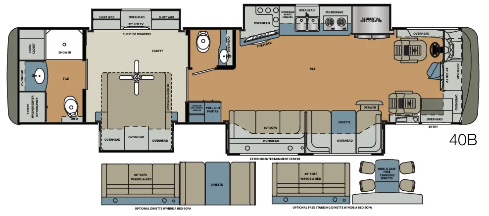 Forest River Berkshire XL 40B floor plan