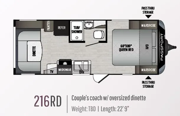 2019 Keystone Passport 216RD — Floor plan