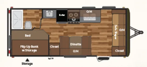 Keystone Hideout 19FLBWE floor plan