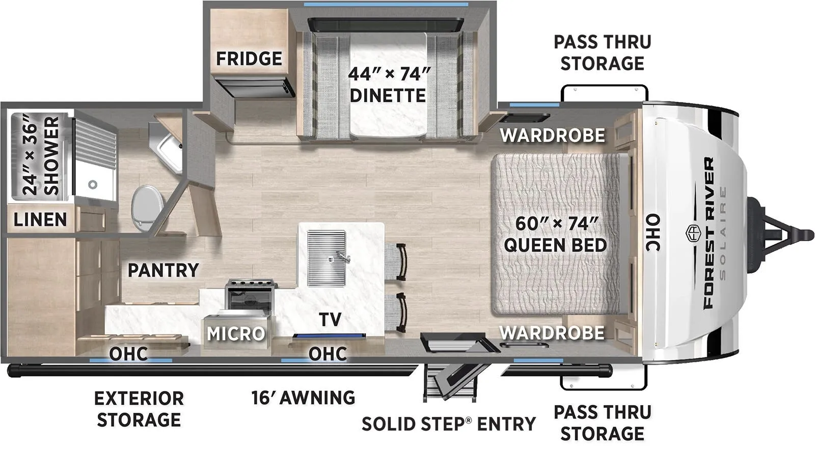 2026 Forest River Solaire 232UD - Floor plan