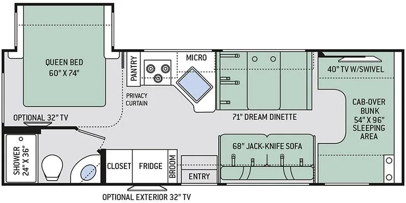 2019 Thor Motor Coach Four Winds 26B - Floor plan