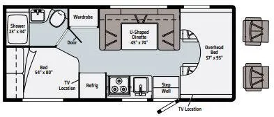 Winnebago Minnie Winnie 22R floor plan
