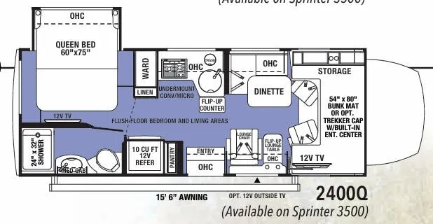 Forest River Sunseeker MBS 2400Q floor plan