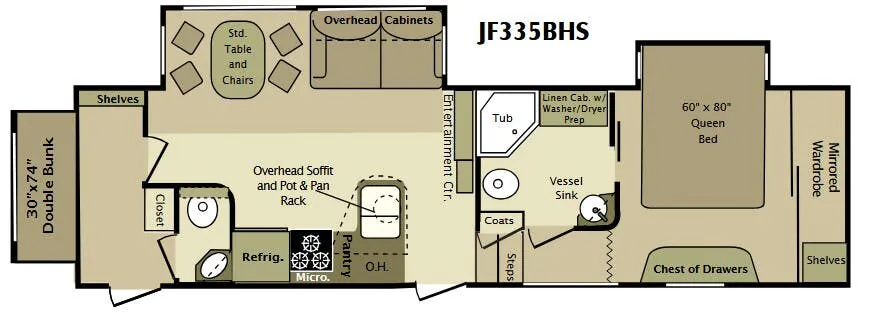 Highland Ridge Open Range Journeyer JF335BHS floor plan