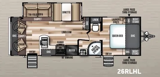 2019 Forest River Wildwood Heritage Glen Hyper-Lyte 26RLHL - Floor plan