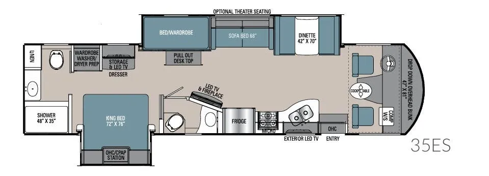 Coachmen Mirada 35ES floor plan