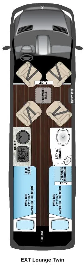 Airstream Interstate Lounge EXT TWIN floor plan