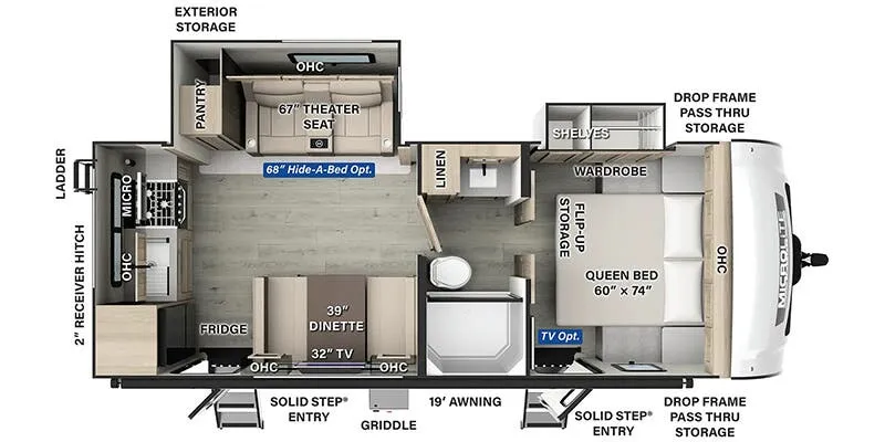 2025 Forest River Flagstaff Micro Lite 25SRK - Floor plan