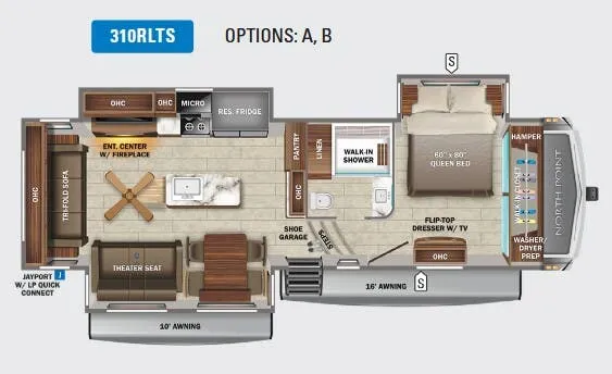 2022 Jayco North Point 310RLTS — Floor plan