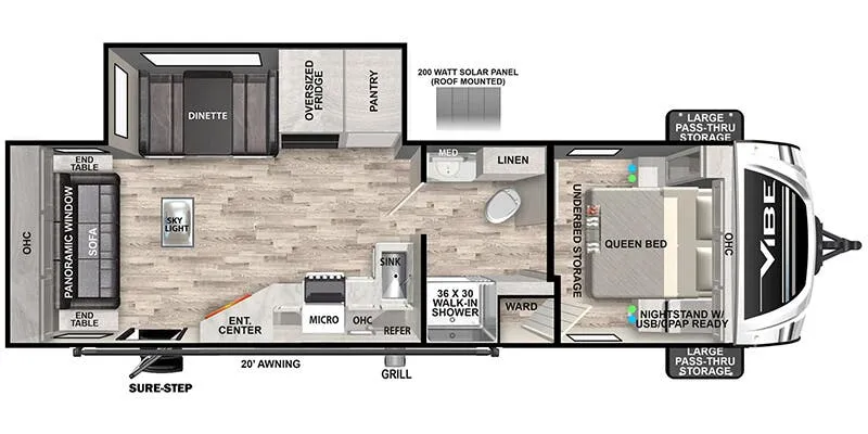 Forest River Vibe West 26RL floor plan