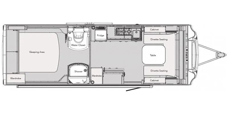 NuCamp AVIA 28-Foot floor plan