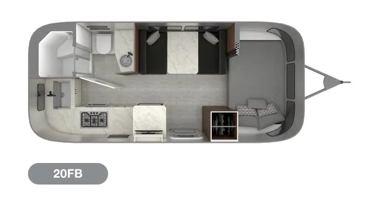 2023 Airstream Caravel 20FB - Floor plan