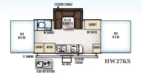 Forest River Flagstaff High Wall HW27KS floor plan