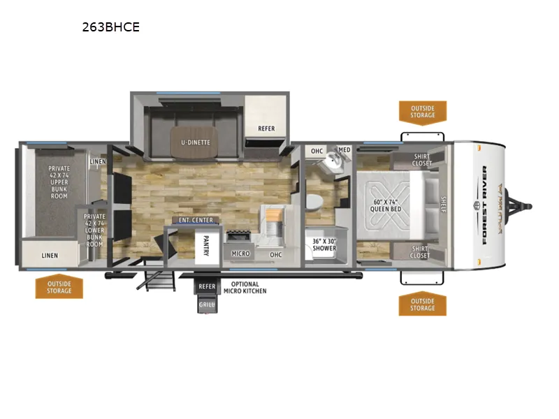 2026 Forest River Puma Camping Edition 263BHCE floor plan