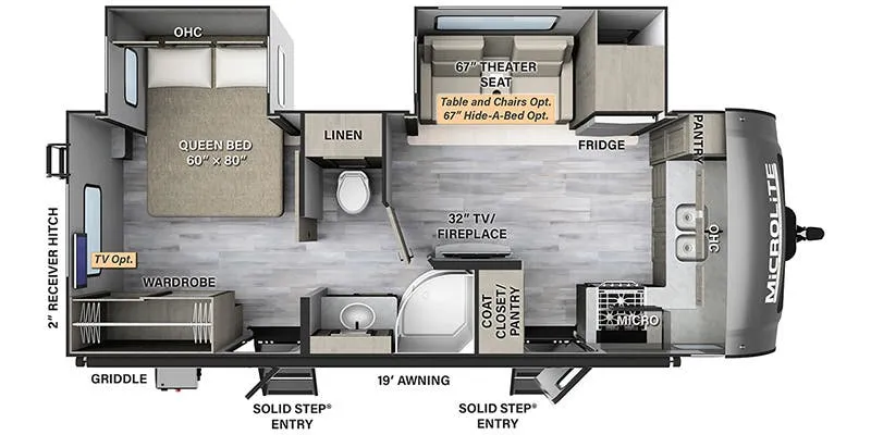 2023 Forest River Flagstaff Micro Lite 25FKBS - Floor plan