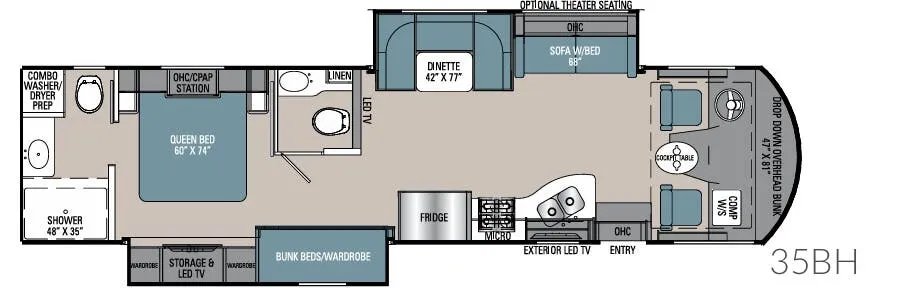 2014 Coachmen Mirada 35BH - Floor plan
