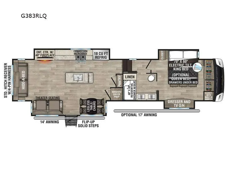 2023 KZ Durango Gold G383RLQ floor plan