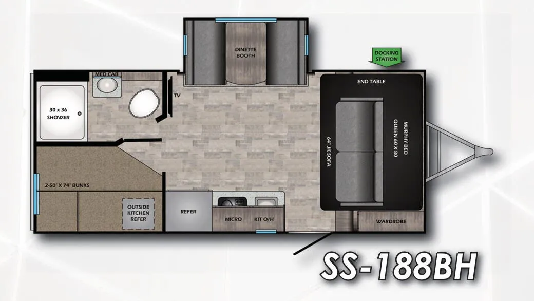 CrossRoads Sunset Trail Super Lite SS188BH floor plan