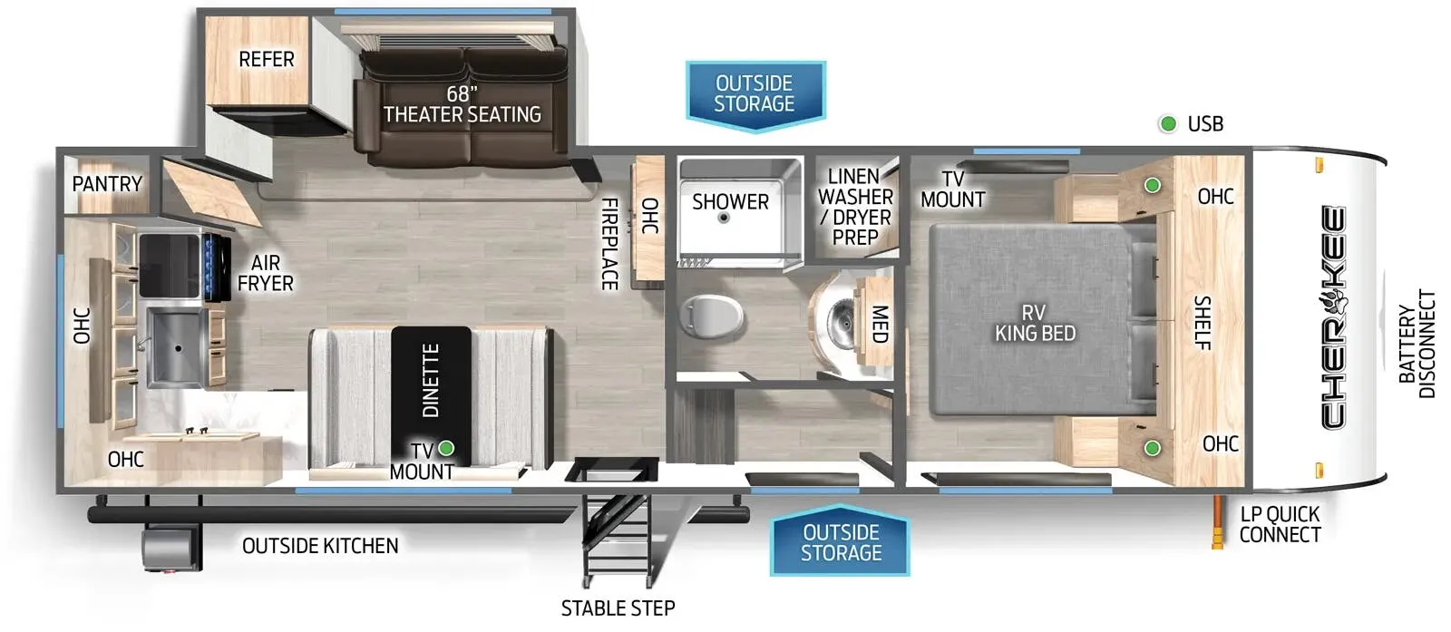 Forest River Cherokee Black Label 255SBBL floor plan
