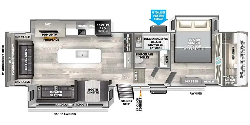 Forest River Wildwood Heritage Glen 325RL floor plan