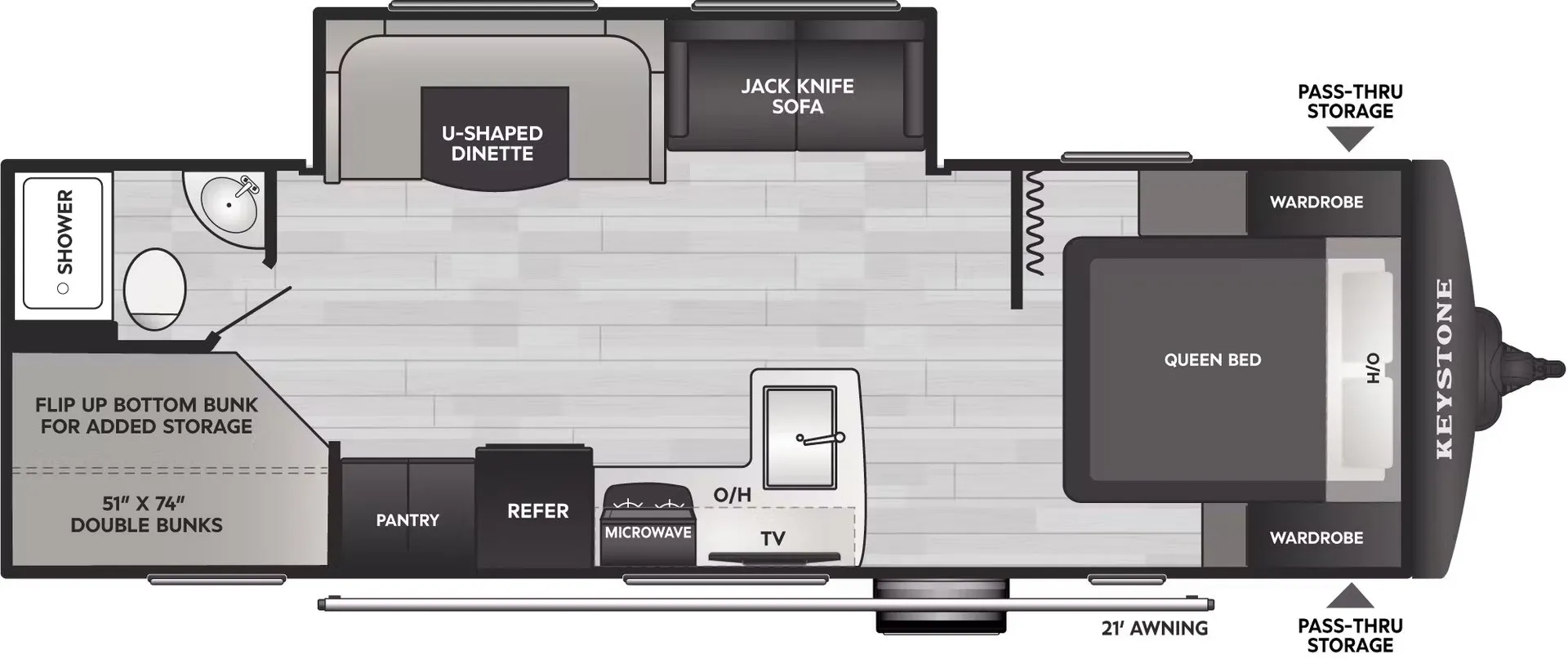 Keystone Bullet Classic 2640BHWE floor plan