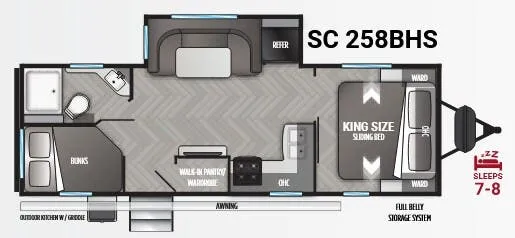 2022 Cruiser RV Shadow Cruiser 258BHS - Floor plan