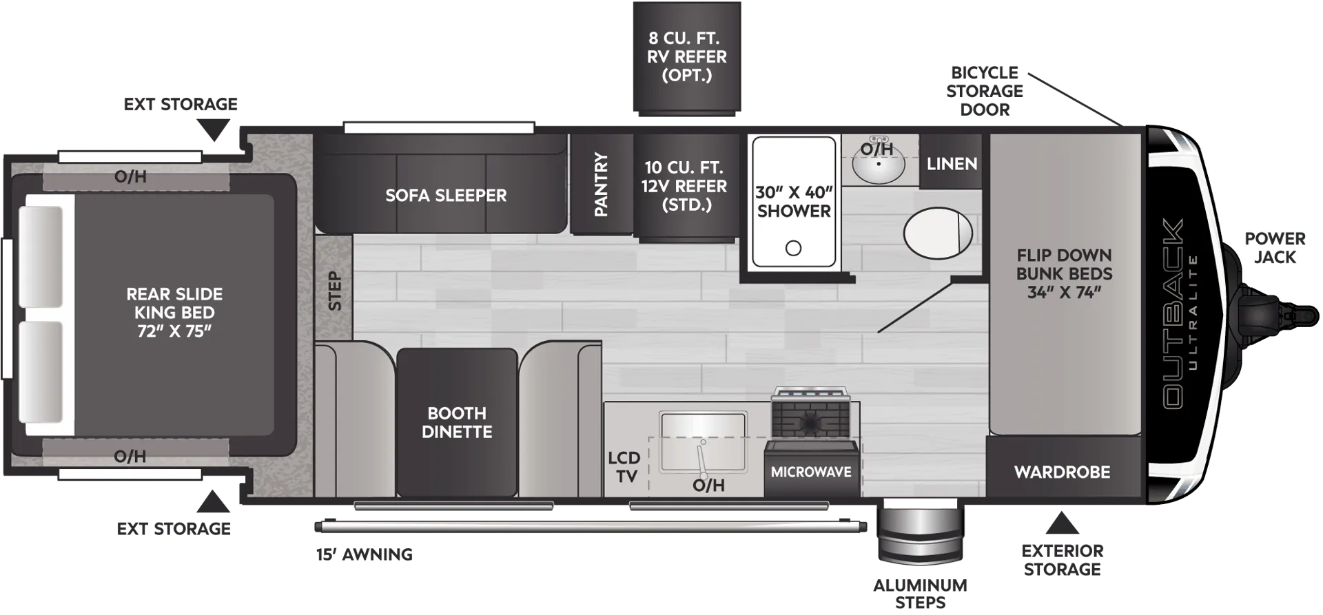 Keystone Outback Ultra-Lite 210URS floor plan