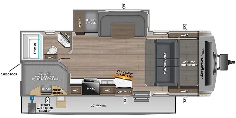 2023 Jayco White Hawk 25MBH - Floor plan