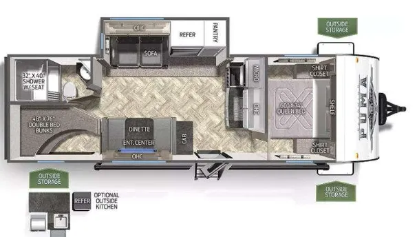 Palomino Puma 25BHS floor plan