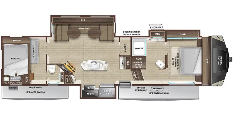 Highland Ridge Mesa Ridge XLT 364BHS floor plan