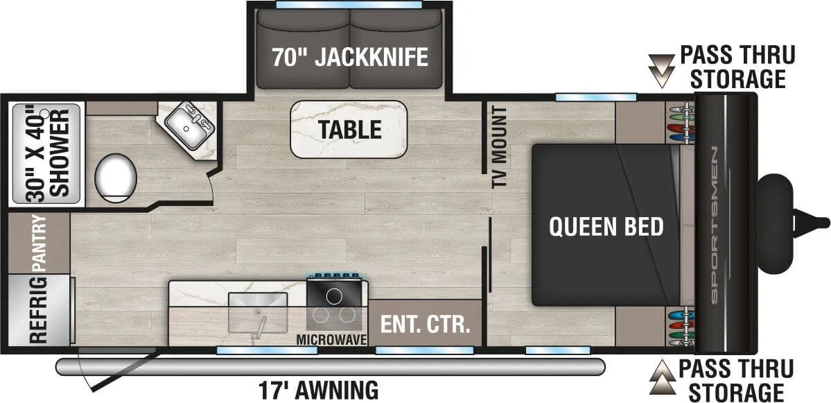 K-Z Sportsmen Select 221RKSL floor plan