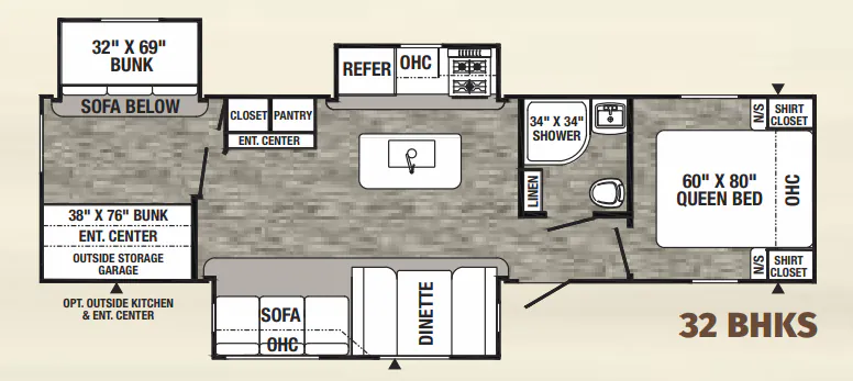 Palomino Puma 32BHKS floor plan