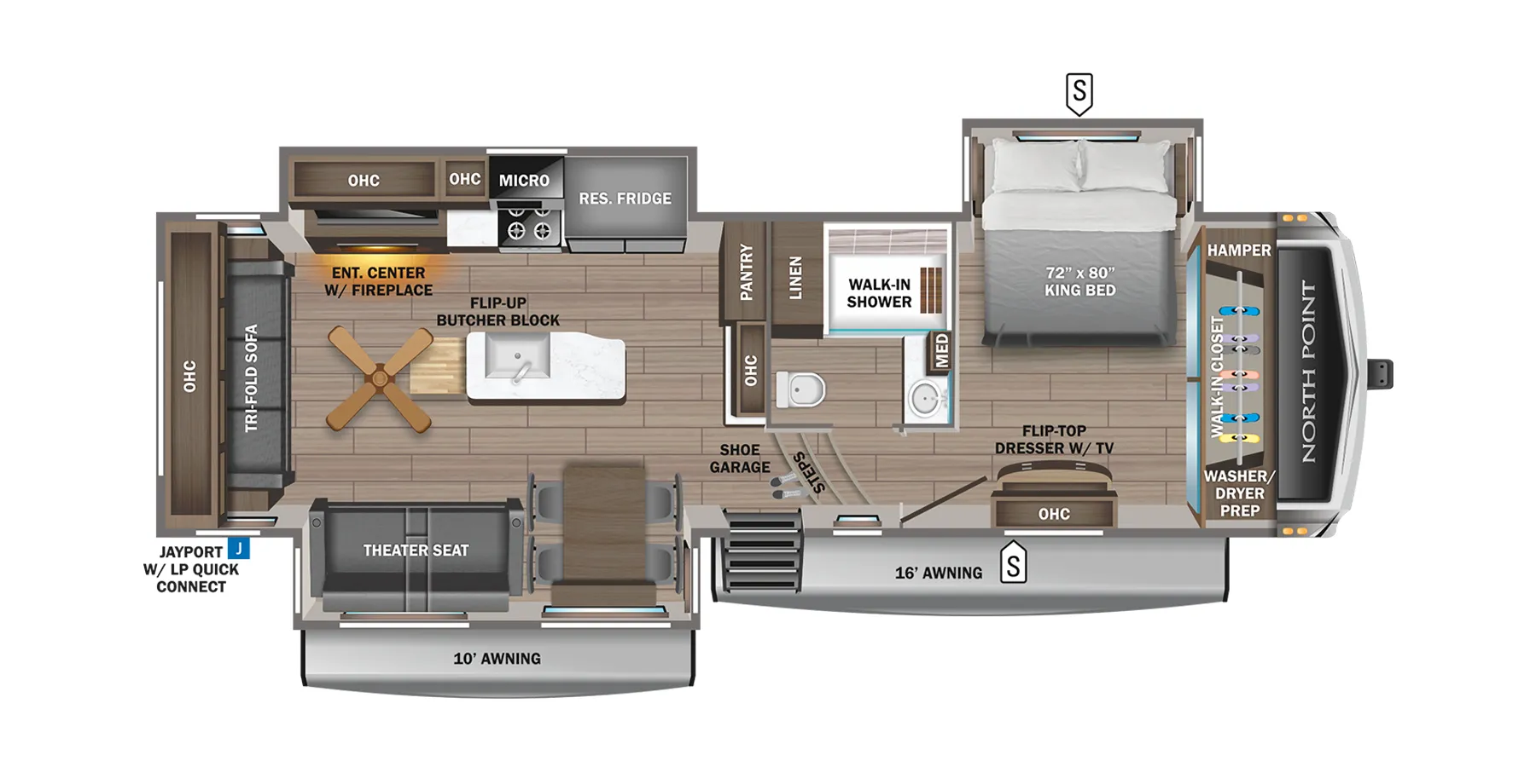 Jayco North Point 310RLTS floor plan