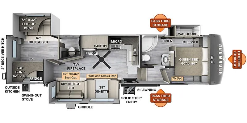 Forest River Rockwood Signature 373BH floor plan