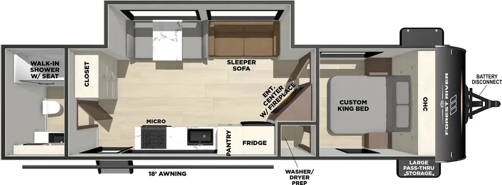 2026 Forest River Vibe Extreme Lite 2600RB floor plan
