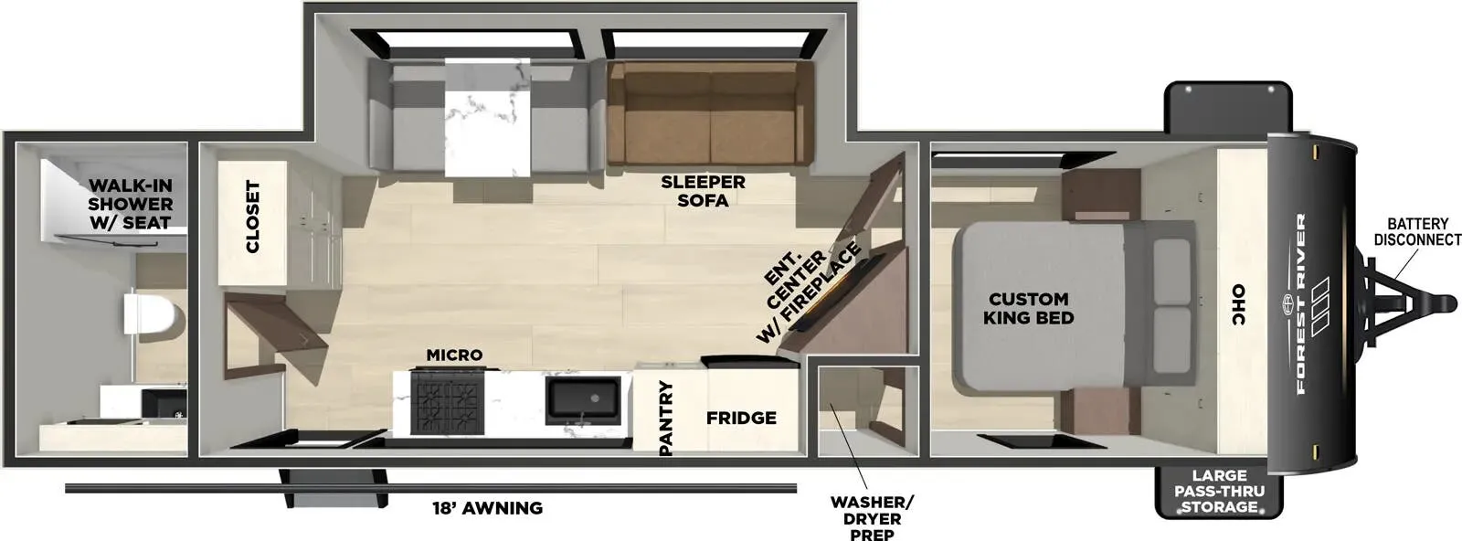 Forest River Vibe Extreme Lite 2600RB floor plan
