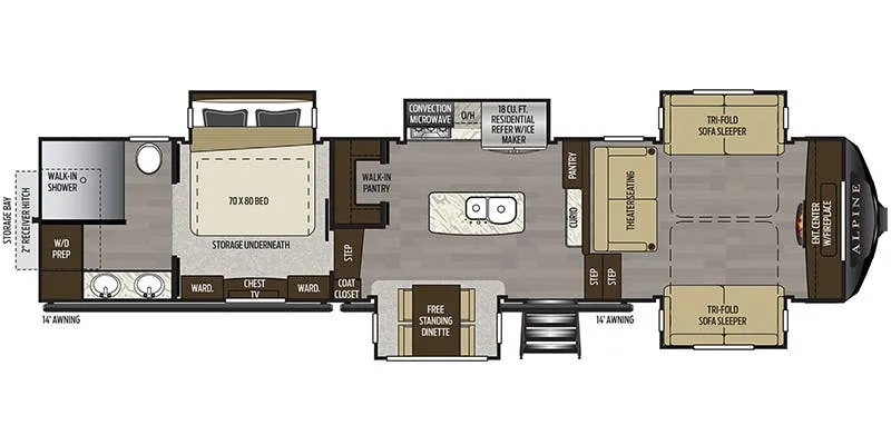 2020 Keystone Alpine 3713KB - Floor plan