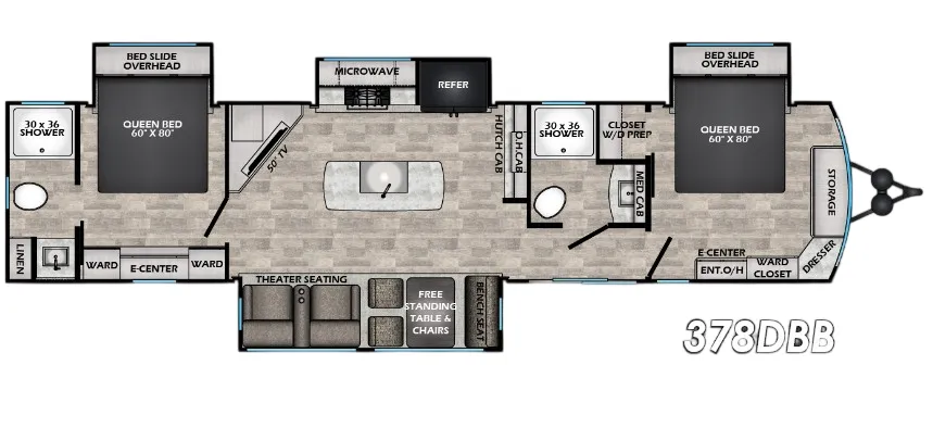 CrossRoads Hampton 378DBB floor plan