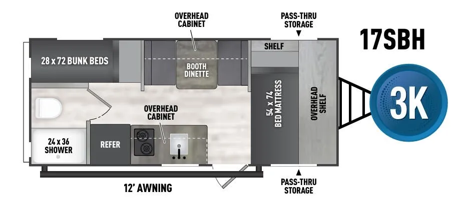 Forest River Viking 17SBH floor plan