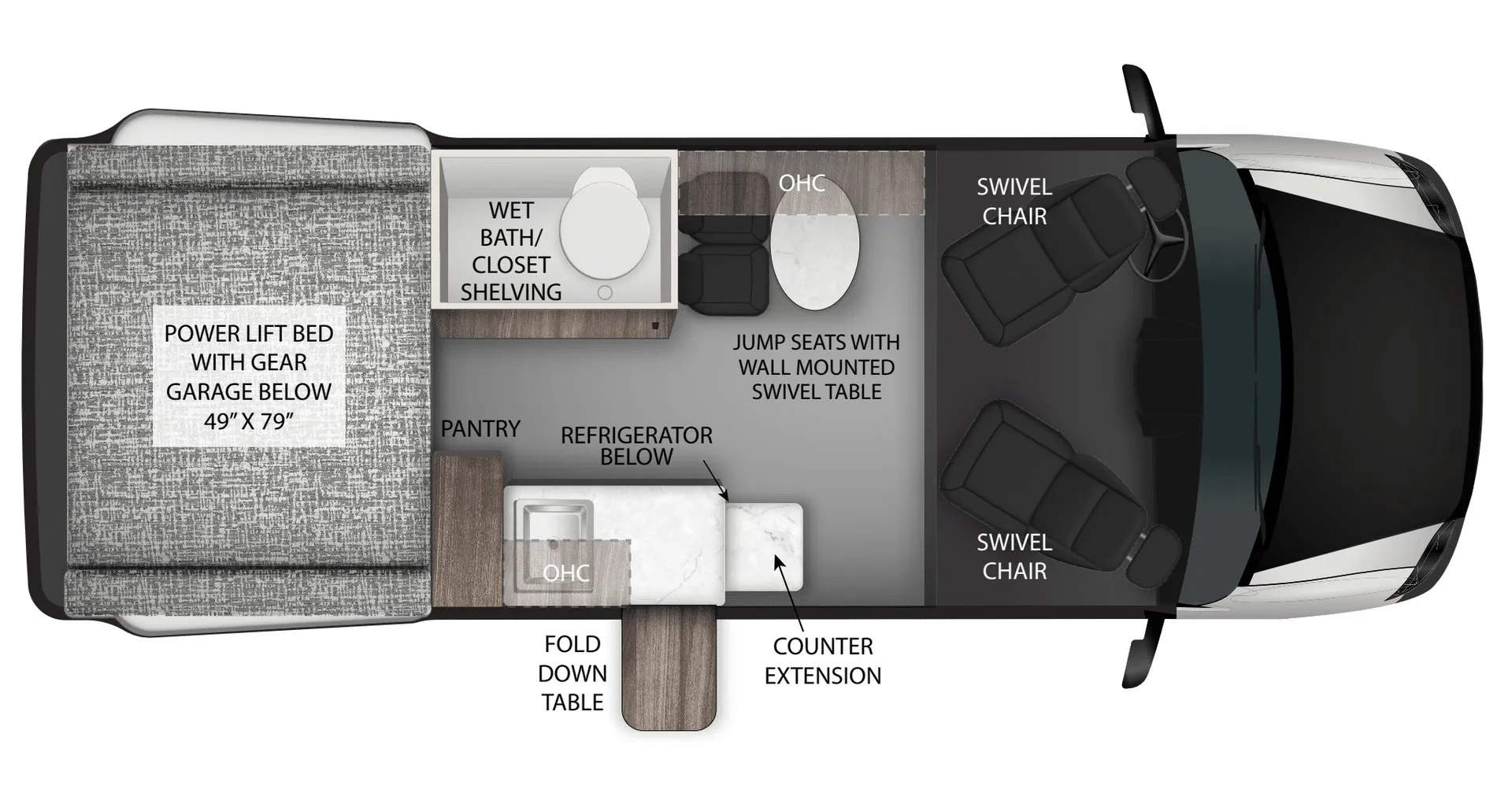 Tiffin GH1 UP GH1 UP 19AV floor plan