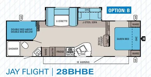 Jayco Jay Flight 28BHBE floor plan