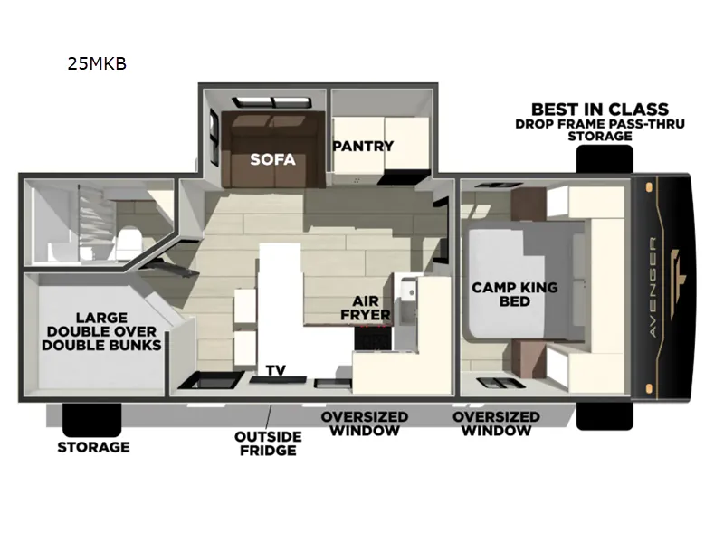 2026 Prime Time Avenger 25MKB — Floor plan