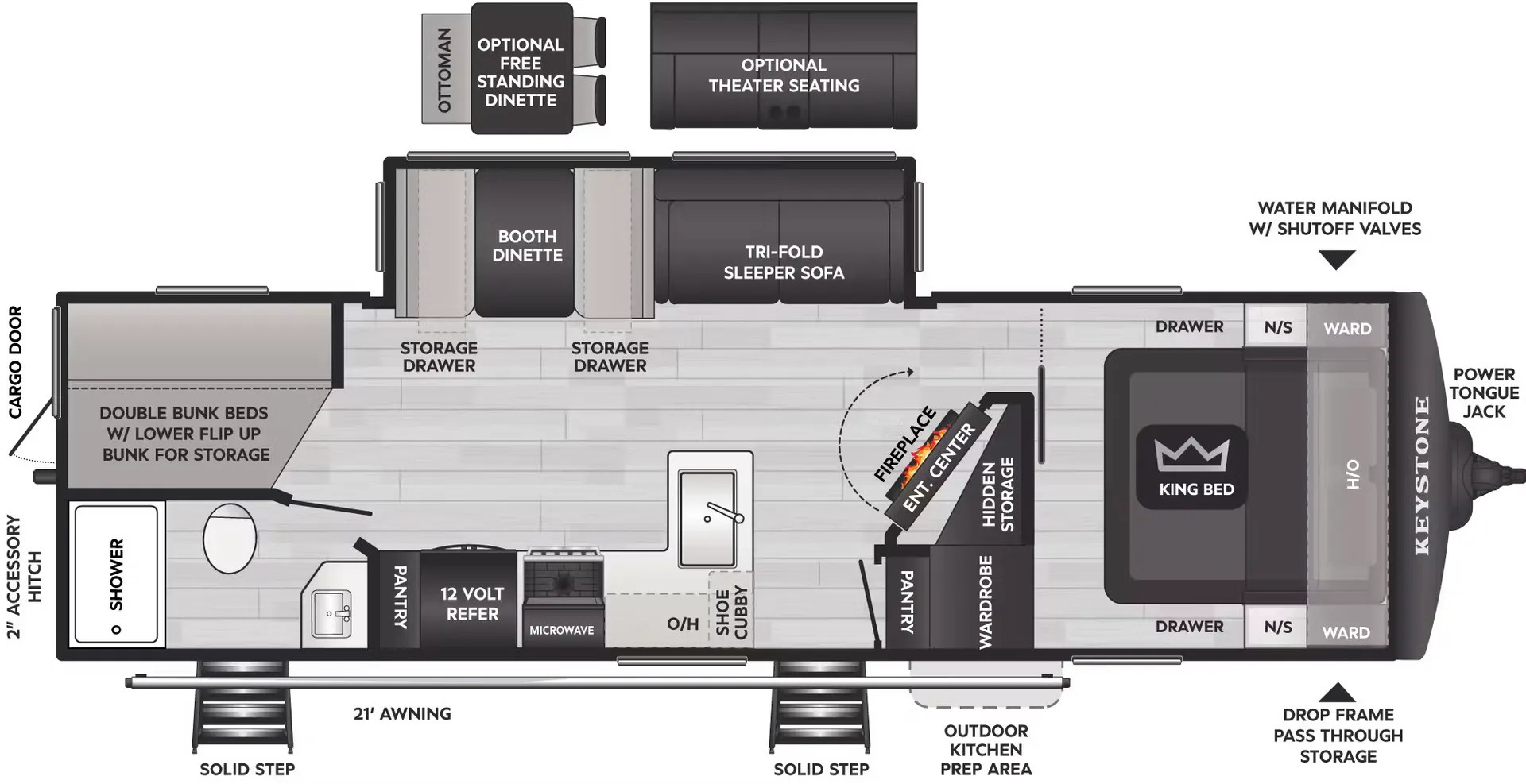 Keystone Cougar Half-Ton 28BHS floor plan