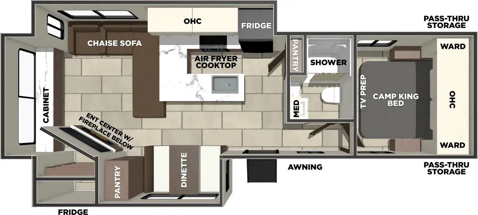2027 Prime Time RV Tracer 286RL - Floor plan
