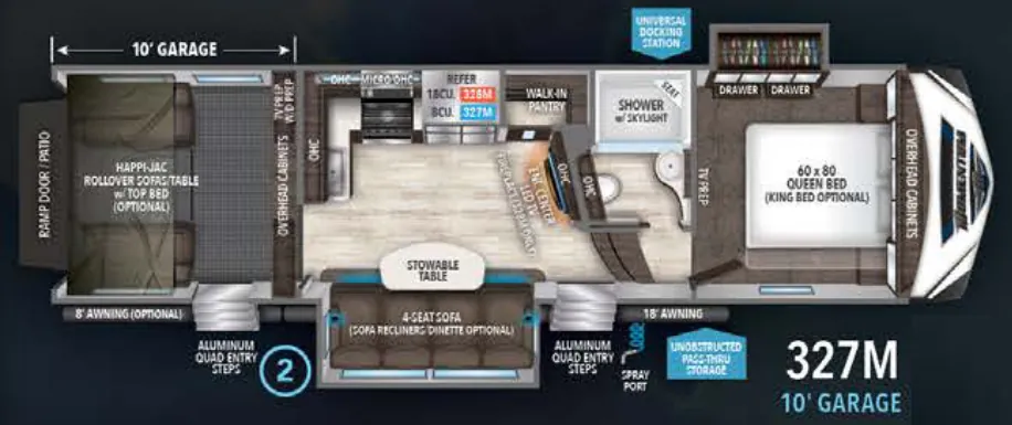 Grand Design Momentum M-Class 327M floor plan