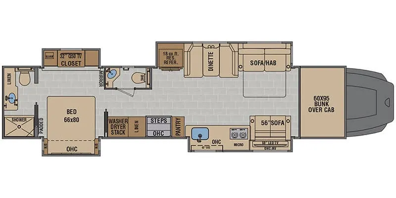2022 Renegade RV Classic 45CMR - Floor plan